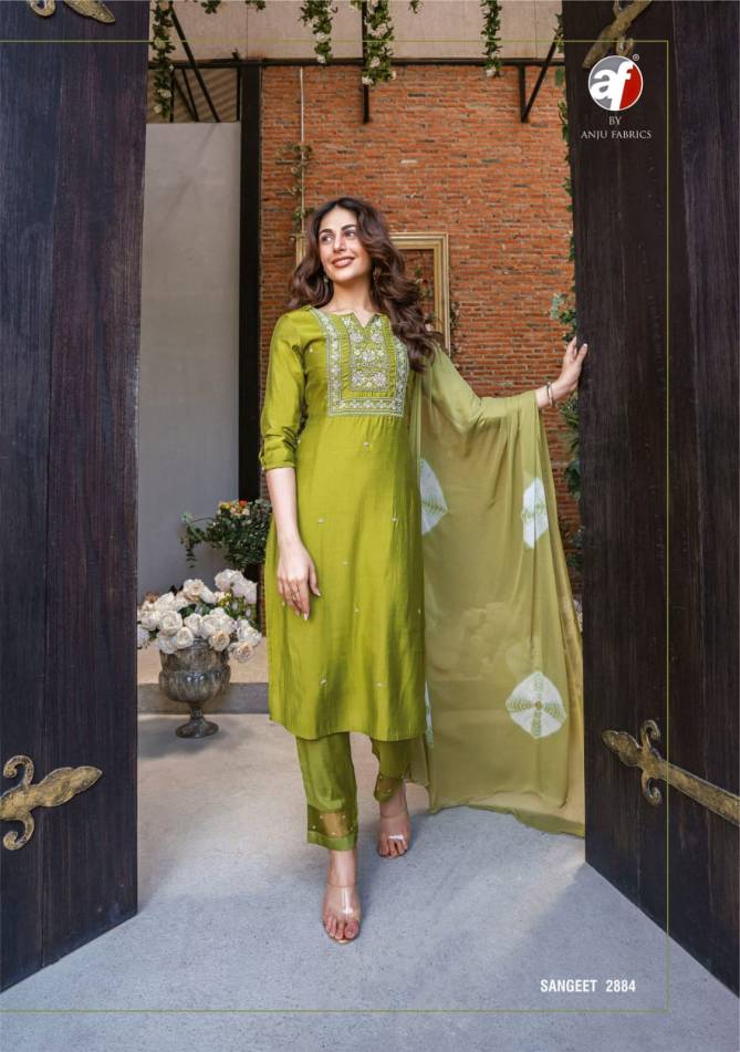 Sangeet Vol 3 By Af Viscose Modal Designer Kurti With Bottom Dupatta Wholesale Clothing Suppliers In India